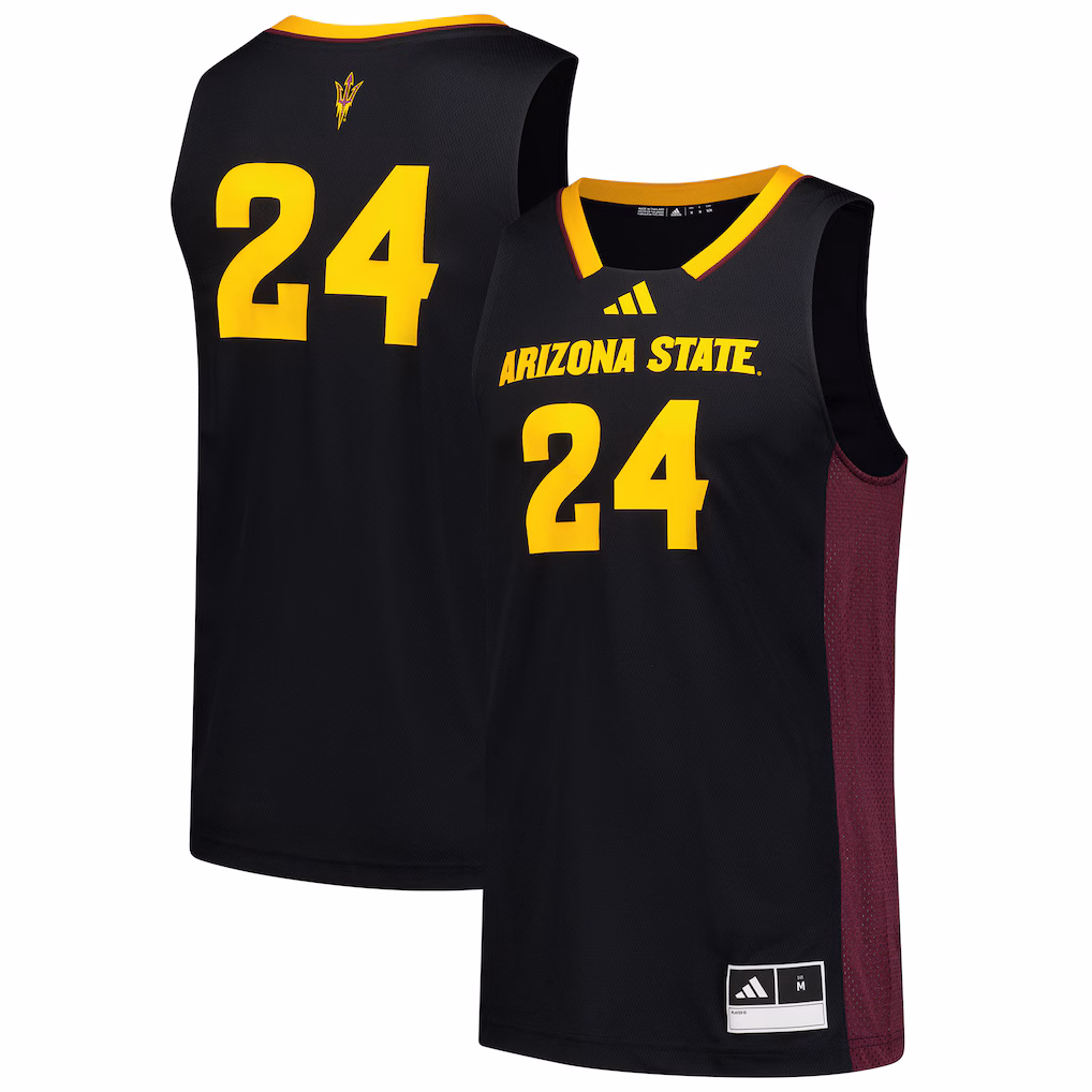 Men's adidas #24 Black Arizona State Sun Devils Replica Swingman Jersey - Ujersey Shop