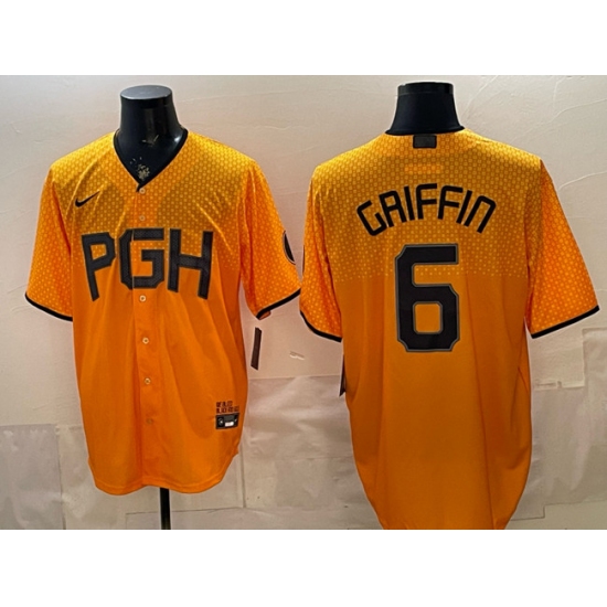 Men's Pittsburgh Pirates #6 Konnor Griffin Gold City Connect Stitched Jersey - Ujersey