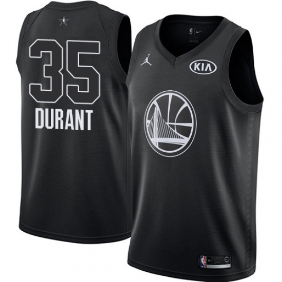 Men's Nike Jordan Golden State Warriors #35 Kevin Durant Swingman Black 2018 All-Star Game NBA Jersey - Ujersey