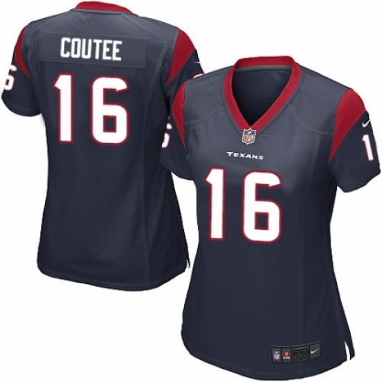 Women's Nike Houston Texans #16 Keke Coutee Game Navy Blue Team Color NFL Jersey - Ujersey