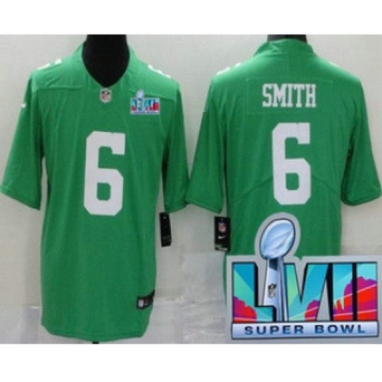 Men's Philadelphia Eagles #6 DeVonta Smith Limited Green Rush Super Bowl LVII Vapor Jersey - Ujersey