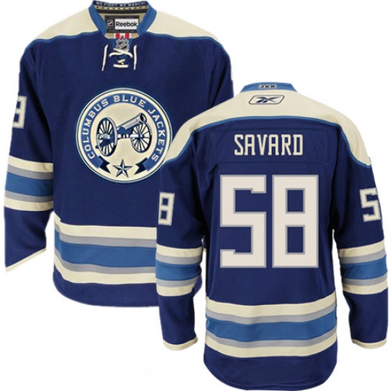 Youth Reebok Columbus Blue Jackets #58 David Savard Premier Navy Blue Third NHL Jersey - Ujersey