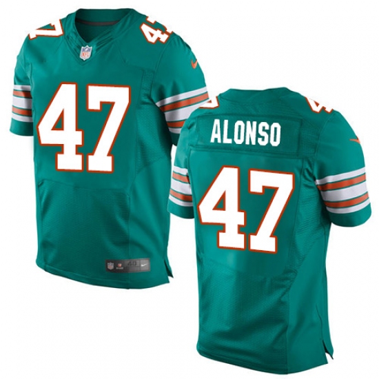 Men's Nike Miami Dolphins #47 Kiko Alonso Elite Aqua Green Alternate NFL Jersey