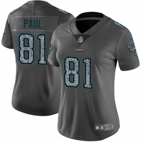 Women's Nike Jacksonville Jaguars #81 Niles Paul Gray Static Vapor Untouchable Limited NFL Jersey - Ujersey