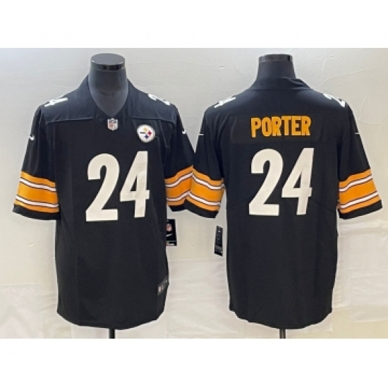Men's Pittsburgh Steelers #24 Joey Porter Jr. Black 2023 Draft Vapor Untouchable Limited Stitched Jersey - Ujersey