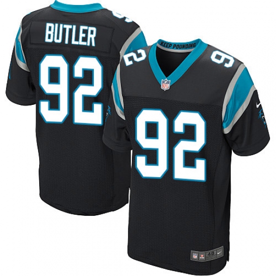 Men's Nike Carolina Panthers #92 Vernon Butler Elite Black Team Color NFL Jersey - Ujersey