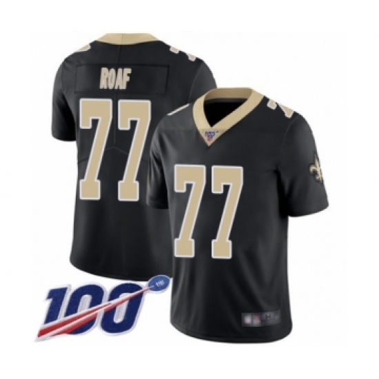 Men's New Orleans Saints #77 Willie Roaf Black Team Color Vapor Untouchable Limited Player 100th Season Football Jersey - Ujersey
