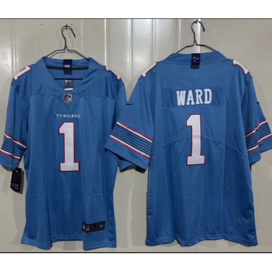 Men's Tennessee Titans #1 Cameron Ward Light Blue 2026 F.U.S.E. Vapor Limited Football Stitched Jersey - Ujersey