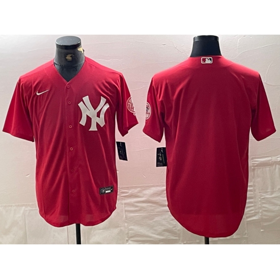 Men's New York Yankees Blank Red Cool Base Stitched Baseball Jerseys - Ujersey