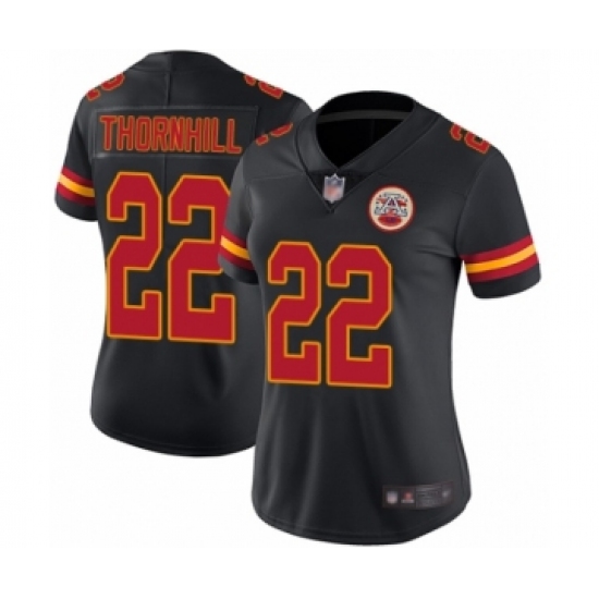 Women's Kansas City Chiefs #22 Juan Thornhill Limited Black Rush Vapor Untouchable Football Jersey - Ujersey