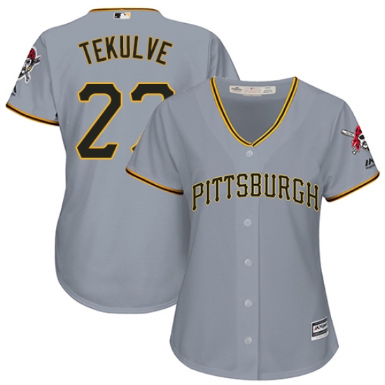 Women's Majestic Pittsburgh Pirates #27 Kent Tekulve Authentic Grey Road Cool Base MLB Jersey - Ujersey