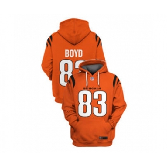 Men's Cincinnati Bengals #85 Tee Higgins 2021 Orange Pullover Football Hoodie - Ujersey