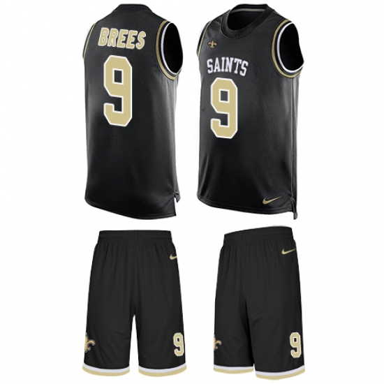 Men's Nike New Orleans Saints #9 Drew Brees Limited Black Tank Top Suit NFL Jersey - Ujersey