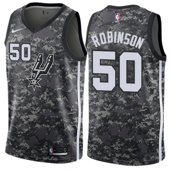 Men's Nike San Antonio Spurs #50 David Robinson Swingman Camo NBA Jersey - City Edition - Ujersey