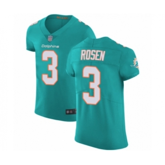 Men's Miami Dolphins #3 Josh Rosen Aqua Green Team Color Vapor Untouchable Elite Player Football Jersey - Ujersey