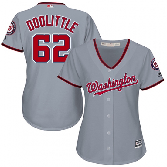 Women's Majestic Washington Nationals #62 Sean Doolittle Authentic Grey Road Cool Base MLB Jersey - Ujersey