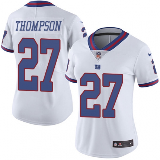 Women's Nike New York Giants #27 Darian Thompson Limited White Rush Vapor Untouchable NFL Jersey - Ujersey