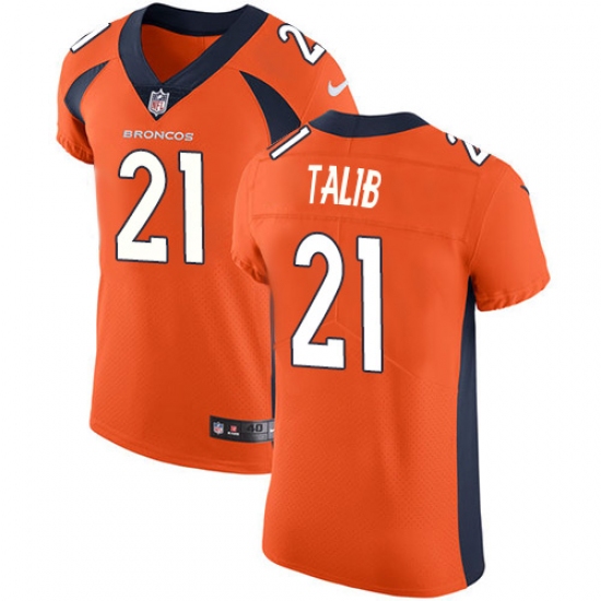 Men's Nike Denver Broncos #21 Aqib Talib Orange Team Color Vapor Untouchable Elite Player NFL Jersey - Ujersey