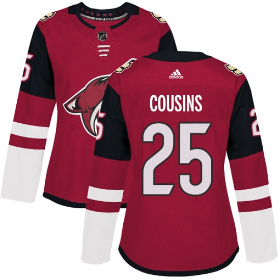 Women's Adidas Arizona Coyotes #25 Nick Cousins Premier Burgundy Red Home NHL Jersey - Ujersey