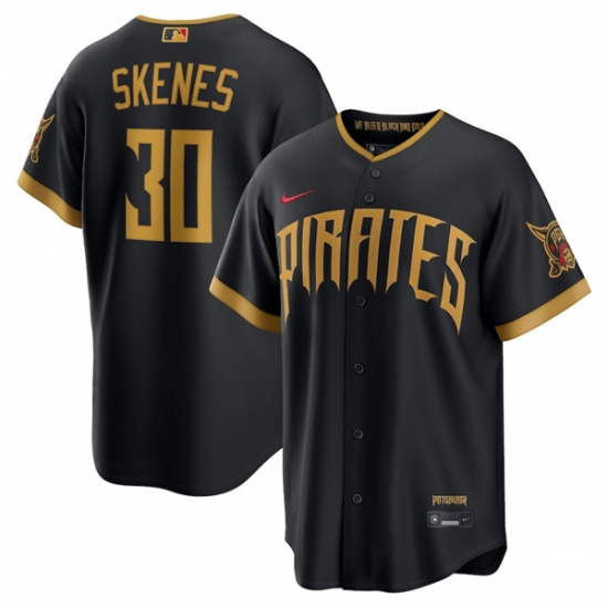 Men's Pittsburgh Pirates #30 Paul Skenes Black 2026 City Connect Stadium Stitched Stitched Baseball Jersey - Ujersey