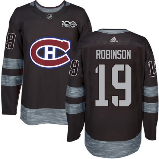 Men's Adidas Montreal Canadiens #19 Larry Robinson Authentic Black 1917-2017 100th Anniversary NHL Jersey - Ujersey