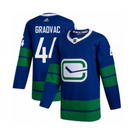 Men's Vancouver Canucks #44 Tyler Graovac Authentic Royal Blue Alternate Hockey Jersey - Ujersey