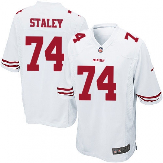Men's Nike San Francisco 49ers #74 Joe Staley Game White NFL Jersey - Ujersey
