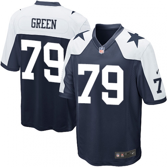 Men's Nike Dallas Cowboys #79 Chaz Green Game Navy Blue Throwback Alternate NFL Jersey - Ujersey