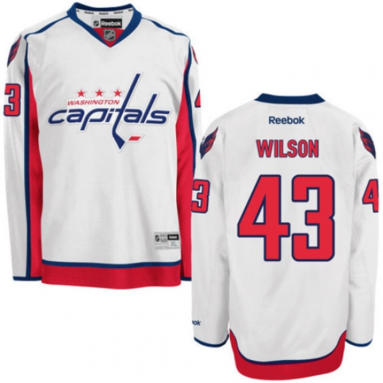 Youth Reebok Washington Capitals #43 Tom Wilson Authentic White Away NHL Jersey - Ujersey