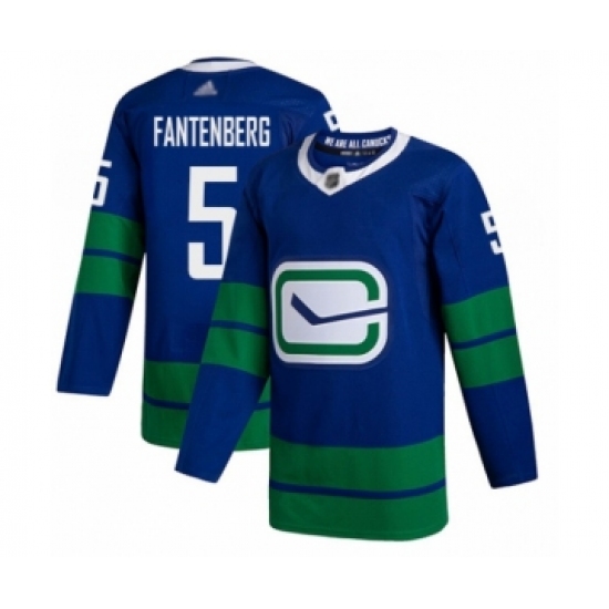 Men's Vancouver Canucks #5 Oscar Fantenberg Authentic Royal Blue Alternate Hockey Jersey - Ujersey