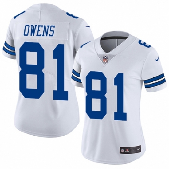 Women's Nike Dallas Cowboys #81 Terrell Owens White Vapor Untouchable Limited Player NFL Jersey - Ujersey