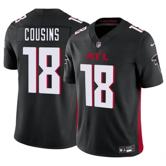 Men's Atlanta Falcons #18 Kirk Cousins Black 2023 F.U.S.E. Vapor Untouchable Limited Football Stitched Jersey - Ujersey