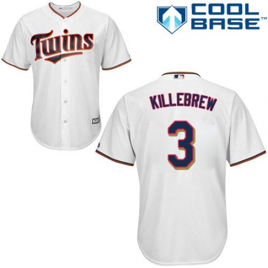 Youth Majestic Minnesota Twins #3 Harmon Killebrew Authentic White Home Cool Base MLB Jersey - Ujersey