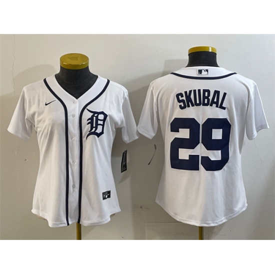 Women's Detroit Tigers #29 Tarik Skubal White Cool Base Stitched Baseball Jersey(Run Small) - Ujersey