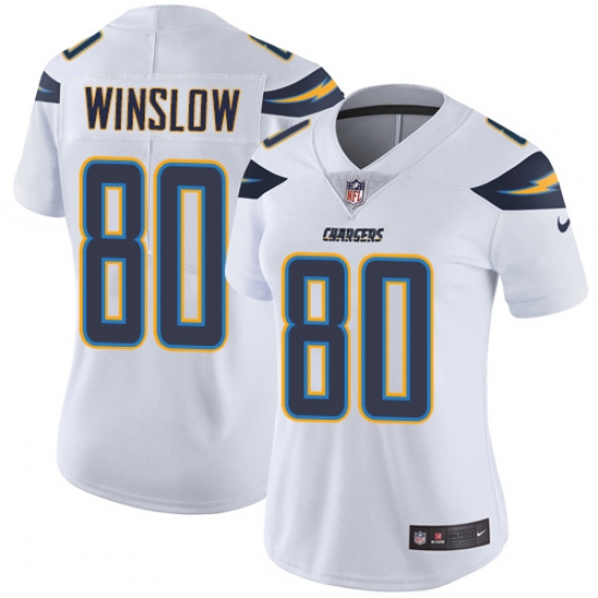 Women's Nike Los Angeles Chargers #80 Kellen Winslow Elite White NFL Jersey - Ujersey