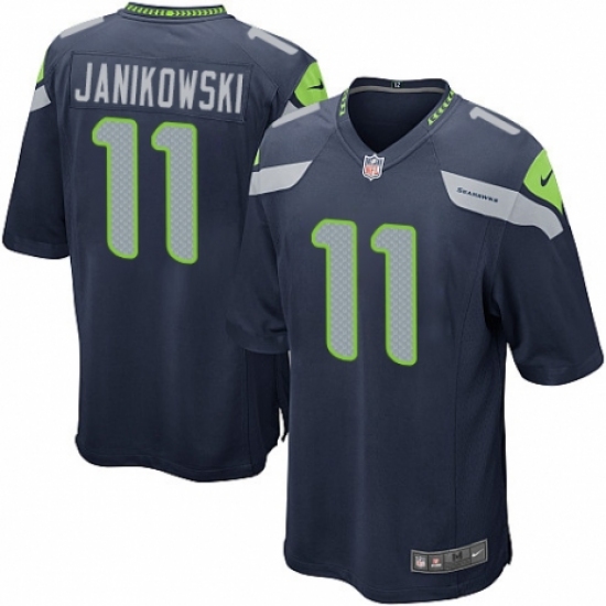 Men's Nike Seattle Seahawks #11 Sebastian Janikowski Game Navy Blue Team Color NFL Jersey - Ujersey