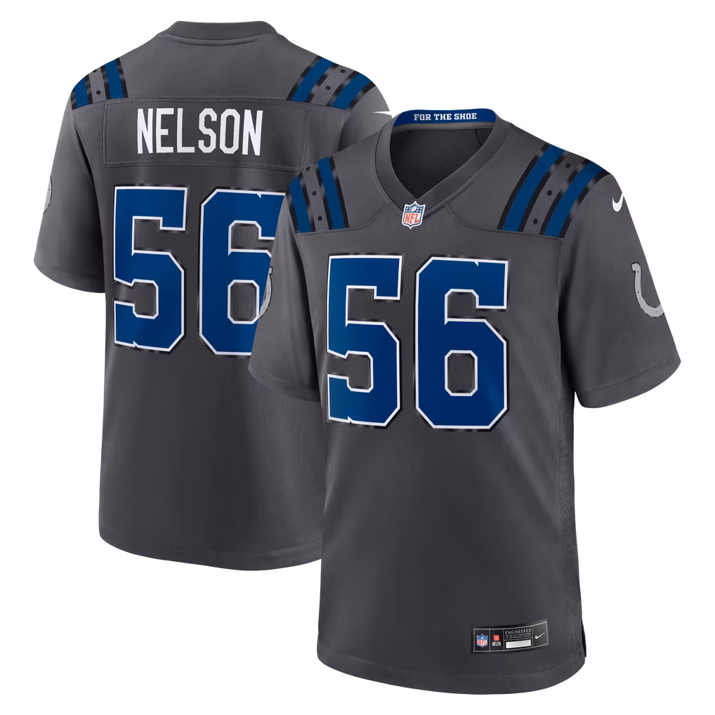 Men's Indianapolis Colts Quenton Nelson Nike Anthracite 2026 Rivalries Collection Game Jersey - SUjersey01