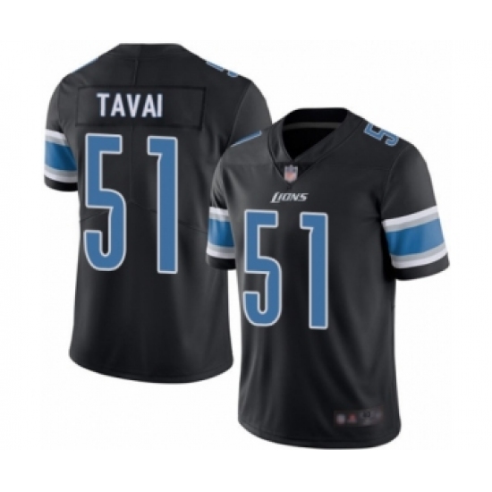 Men's Detroit Lions #51 Jahlani Tavai Limited Black Rush Vapor Untouchable Football Jersey - Ujersey