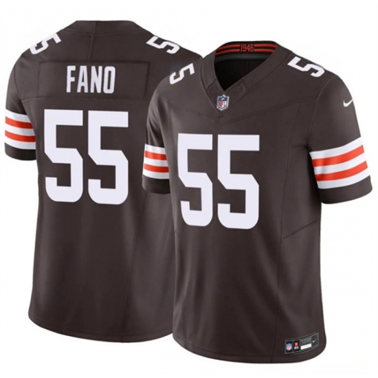 Men's Cleveland Browns #55 Spencer Fano Brown 2026 Draft F.U.S.E. Vapor Limited Football Stitched Jersey - Ujersey