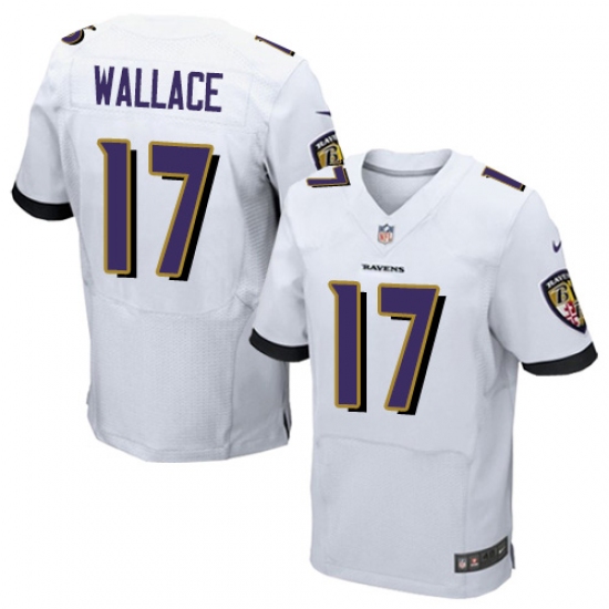 Men's Nike Baltimore Ravens #17 Mike Wallace Elite White NFL Jersey - Ujersey