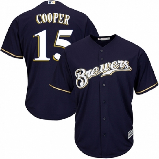 Youth Majestic Milwaukee Brewers #15 Cecil Cooper Authentic White Alternate Cool Base MLB Jersey - Ujersey