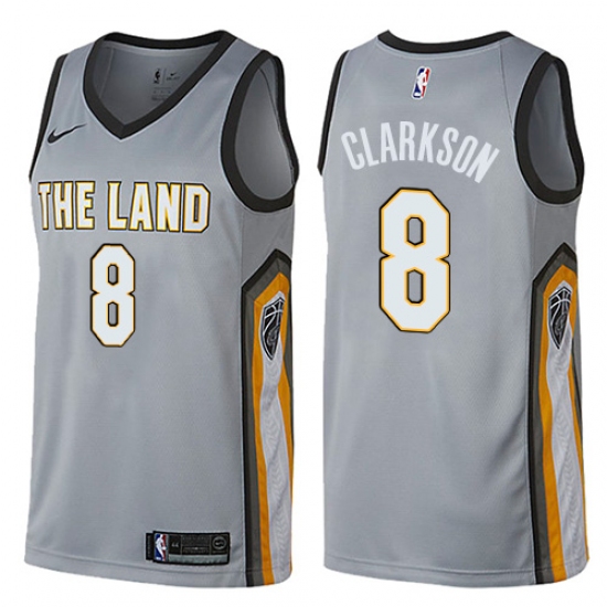 Men's Nike Cleveland Cavaliers #8 Jordan Clarkson Swingman Gray NBA Jersey - City Edition - Ujersey