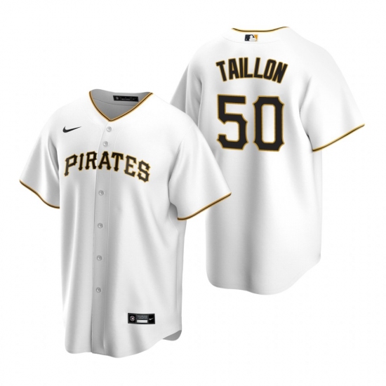 Men's Nike Pittsburgh Pirates #50 Jameson Taillon White Home Stitched Baseball Jersey - Ujersey