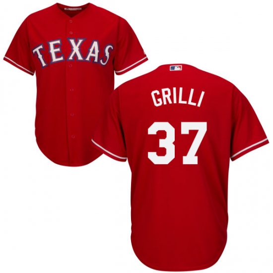 Youth Majestic Texas Rangers #37 Jason Grilli Authentic Red Alternate Cool Base MLB Jersey - Ujersey