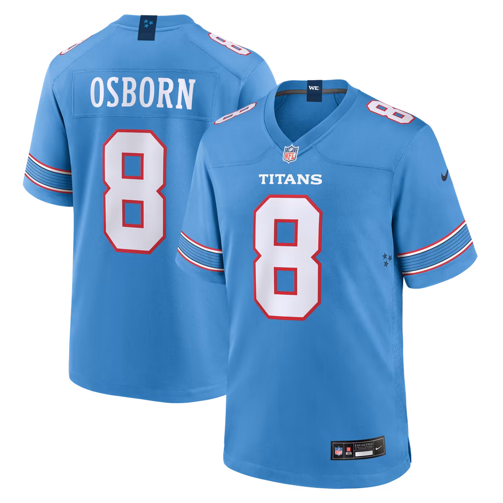 Men's Tennessee Titans K.J. Osborn Nike Light Blue Team Game Jersey - U-jersey