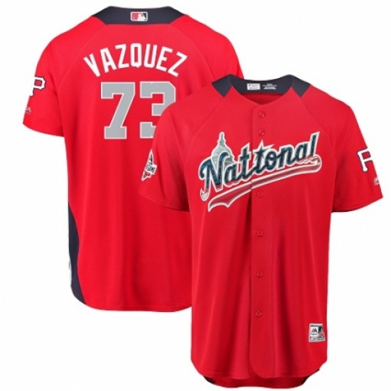Men's Majestic Pittsburgh Pirates #73 Felipe Vazquez Game Red National League 2018 MLB All-Star MLB Jersey - Ujersey