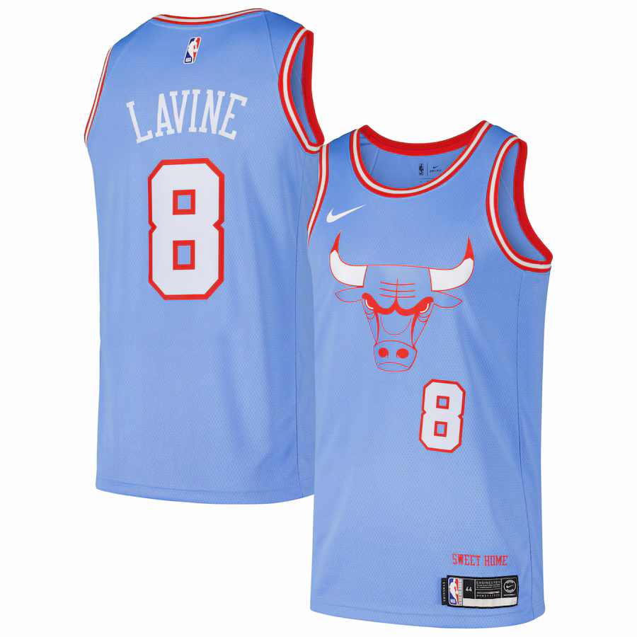 Men's Chicago Bulls Zach LaVine Nike Blue Swingman Player Jersey - City Edition - Ujersey NHL