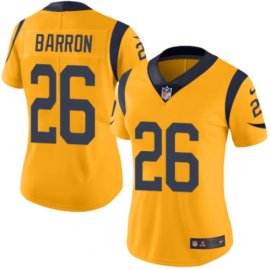 Women's Nike Los Angeles Rams #26 Mark Barron Limited Gold Rush Vapor Untouchable NFL Jersey - Ujersey