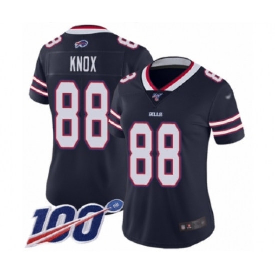 Women's Buffalo Bills #88 Dawson Knox Limited Navy Blue Inverted Legend 100th Season Football Jersey - Ujersey