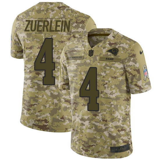 Youth Nike Los Angeles Rams #4 Greg Zuerlein Limited Camo 2018 Salute to Service NFL Jersey - Ujersey